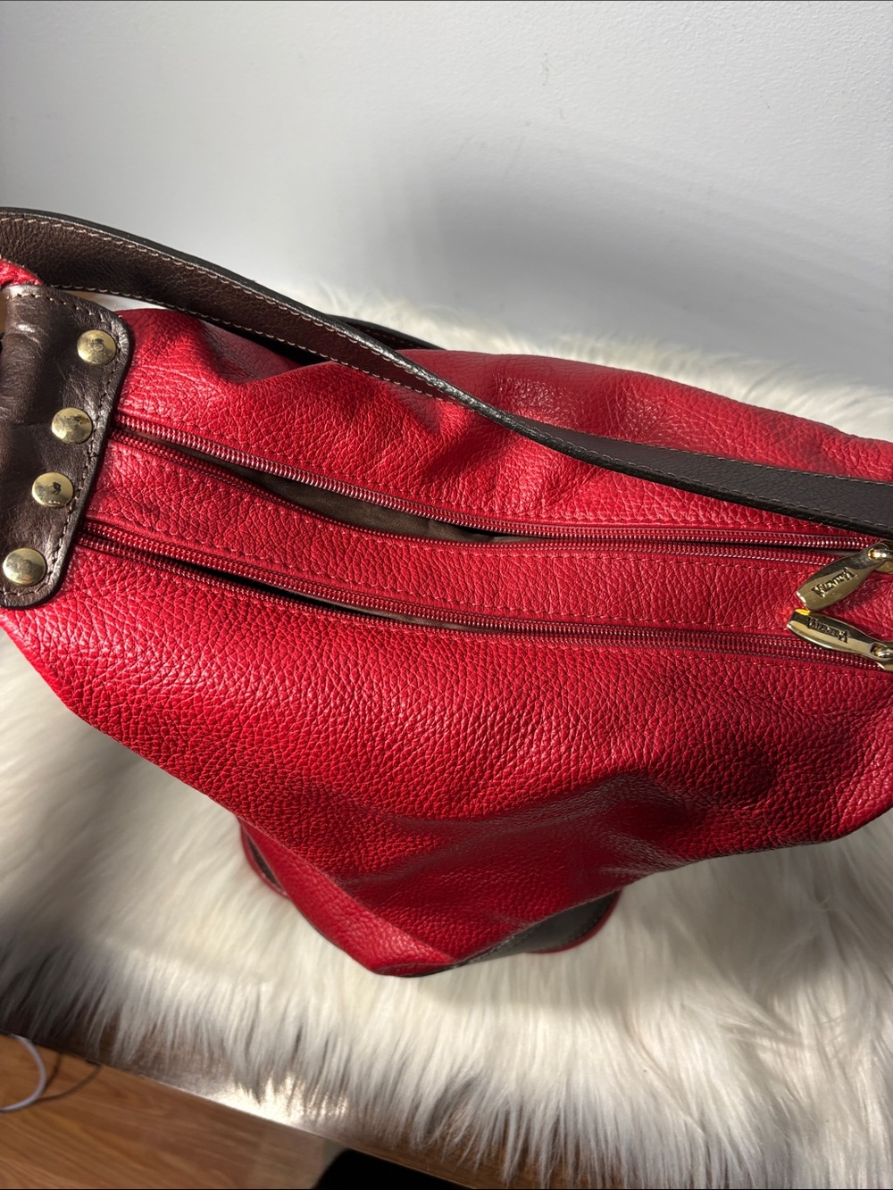 Valentina Italian Pebbled Leather Sling Bag Backpack Purse - Picture 7 of 16